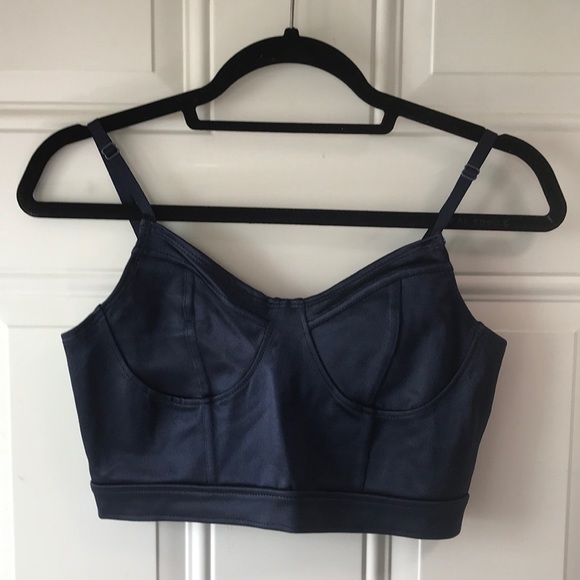 American Apparel Disco Brallette Sz L Royal Blue